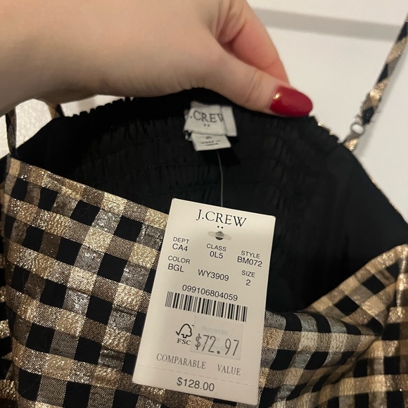 J Crew Lurex Plaid dress - Picture 4 of 5